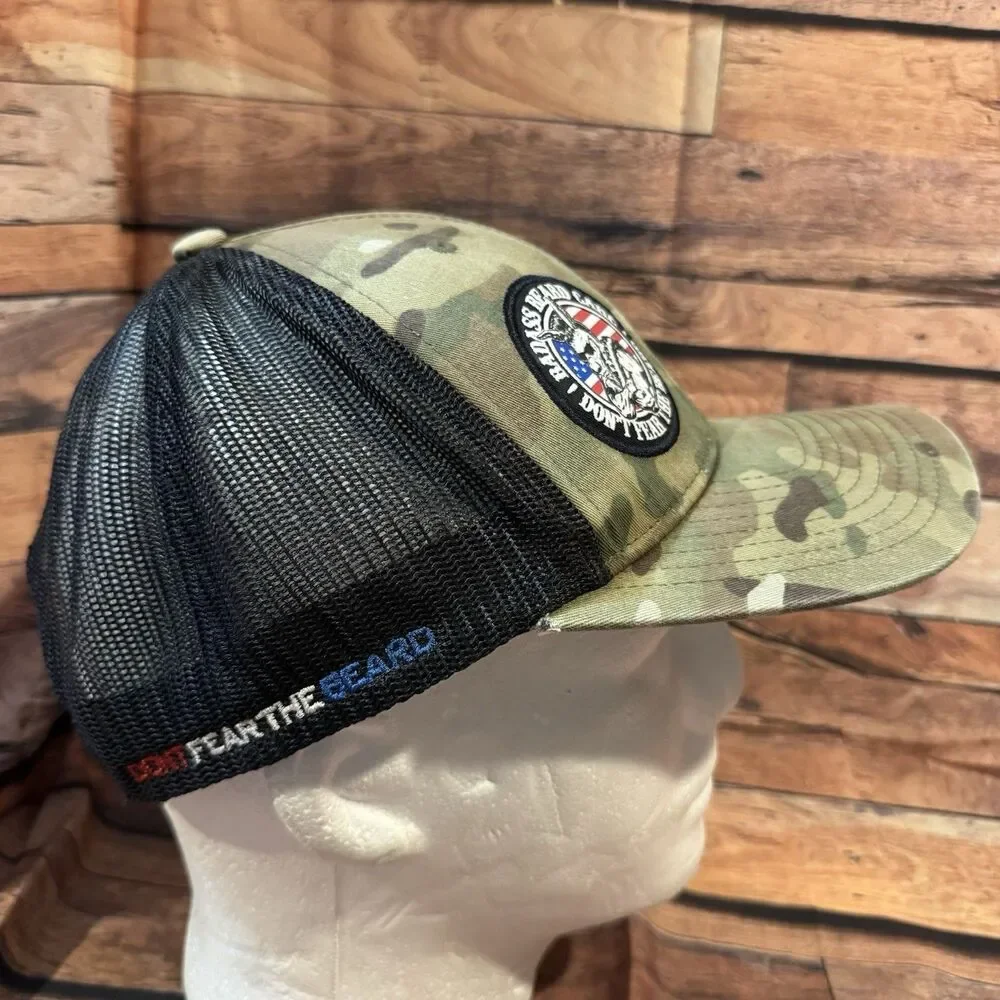 Badass Beard Care Hat Mens OSFA Multicam Camo Trucker Snapback Sport-Tek Cap